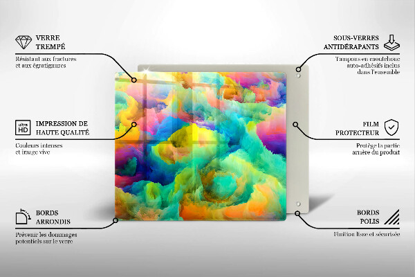 Steklena podloga za rezanje Barvita abstrakcija