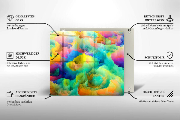 Steklena podloga za rezanje Barvita abstrakcija