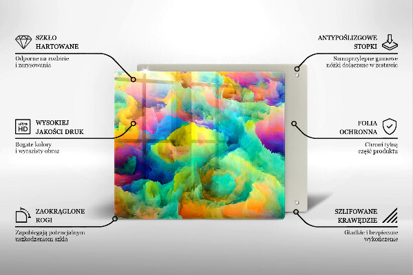 Steklena podloga za rezanje Barvita abstrakcija