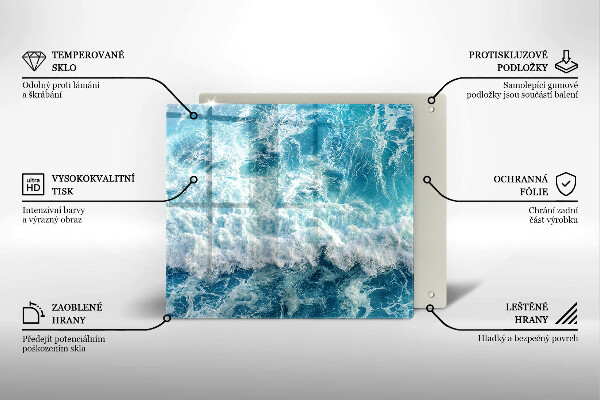 Steklena podloga za rezanje Valovi morske vode