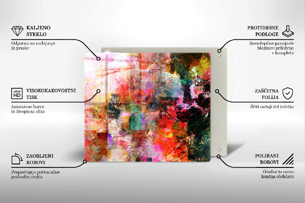 Steklena podloga za rezanje Barvna abstrakcija