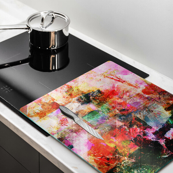 Steklena podloga za rezanje Barvna abstrakcija