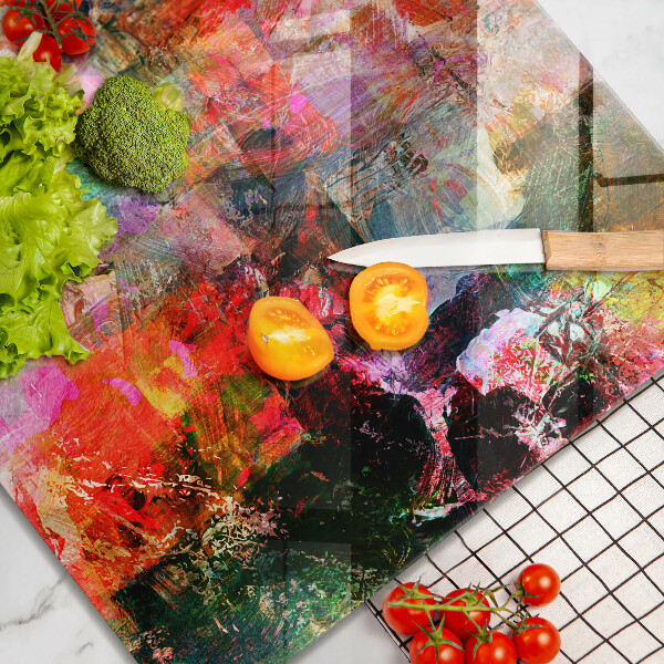 Steklena podloga za rezanje Barvna abstrakcija