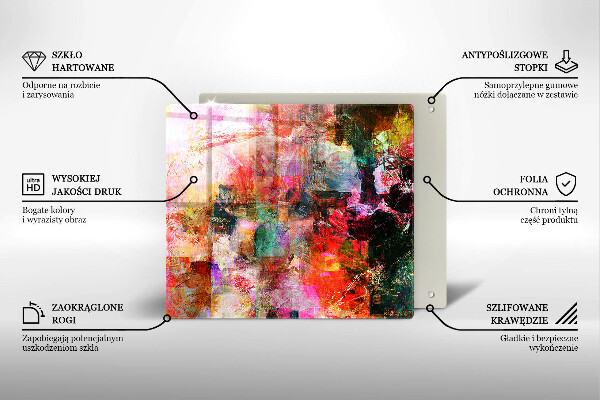 Steklena podloga za rezanje Barvna abstrakcija