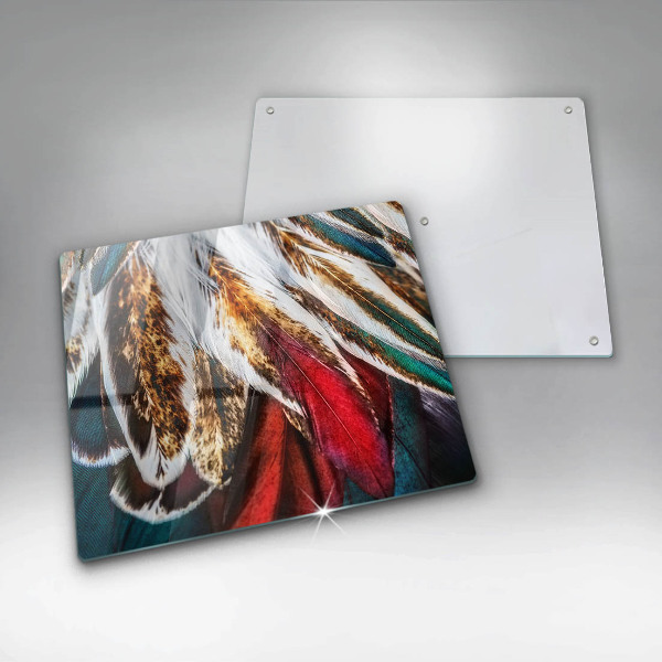 Steklena podloga za rezanje Boho ptičje perje