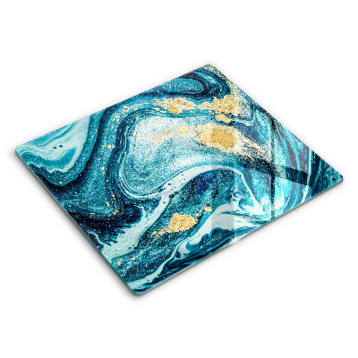 Steklena podloga za rezanje Abstrakcija modrega zlata