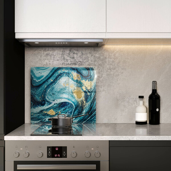 Steklena podloga za rezanje Abstrakcija modrega zlata