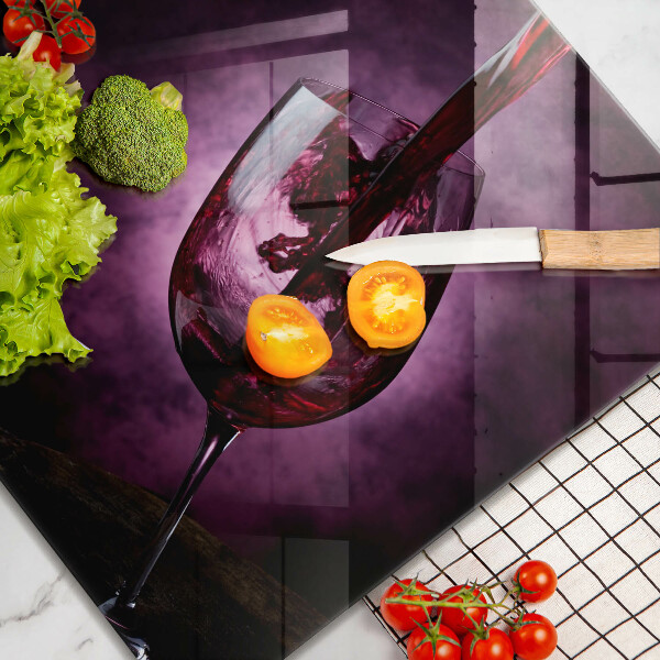 Steklena podloga za rezanje Kozarec vina