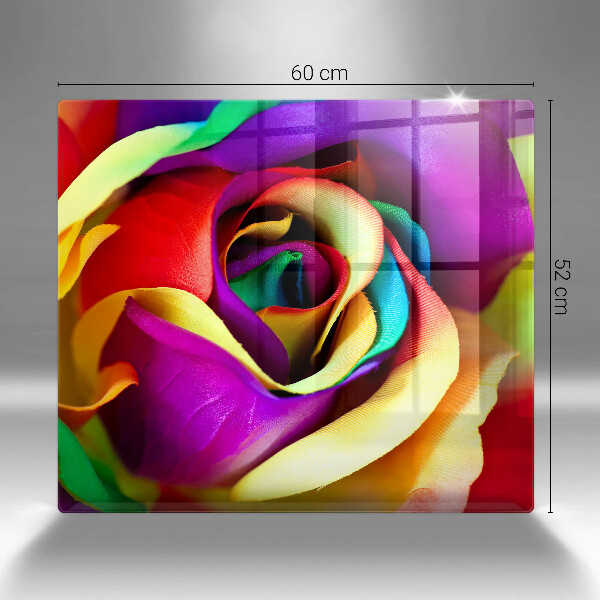 Steklena podloga za rezanje Pisani cvetni listi vrtnic