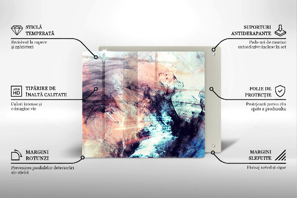 Steklena podloga za rezanje Naslikana abstrakcija