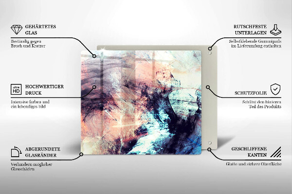 Steklena podloga za rezanje Naslikana abstrakcija