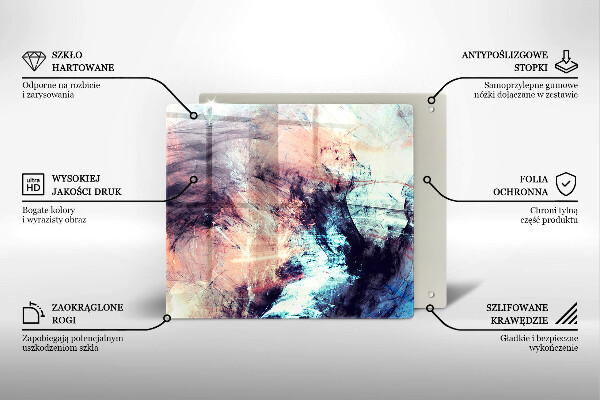 Steklena podloga za rezanje Naslikana abstrakcija