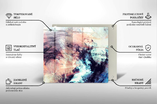 Steklena podloga za rezanje Naslikana abstrakcija