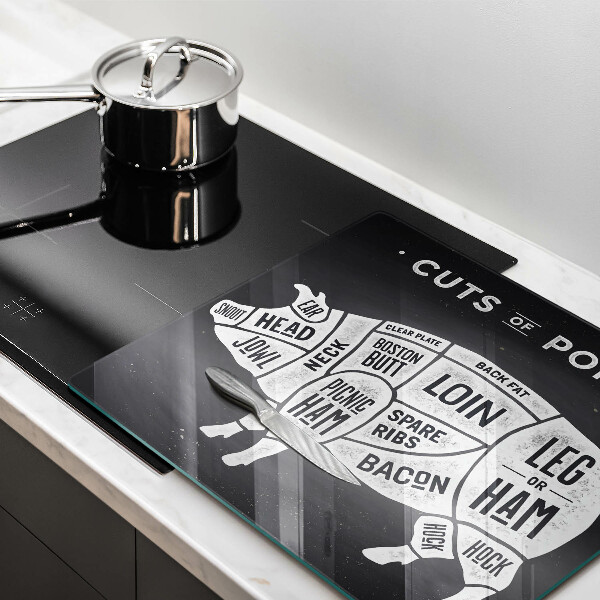 Steklena podloga za rezanje Svinjsko svinjsko meso