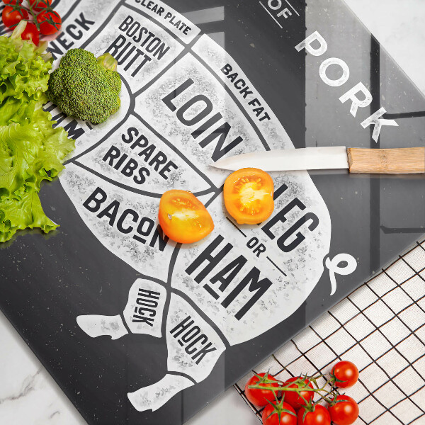 Steklena podloga za rezanje Svinjsko svinjsko meso