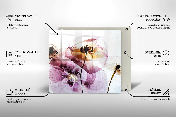 Steklena podloga za rezanje Nežni cvetovi