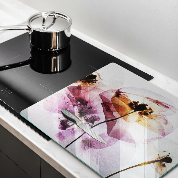 Steklena podloga za rezanje Nežni cvetovi