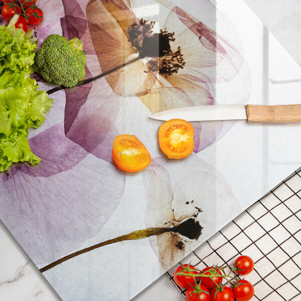 Steklena podloga za rezanje Nežni cvetovi