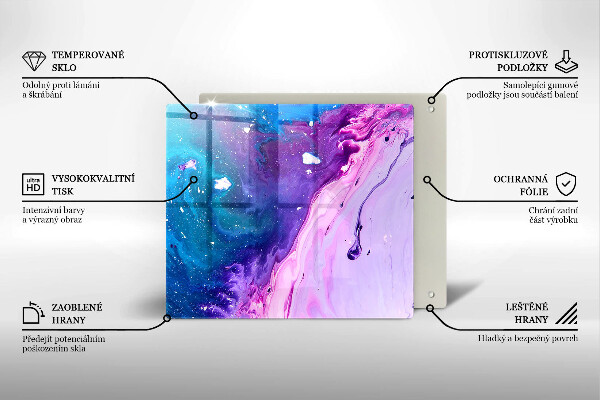 Steklena podloga za rezanje Abstraktna črnila