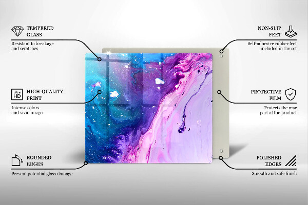 Steklena podloga za rezanje Abstraktna črnila