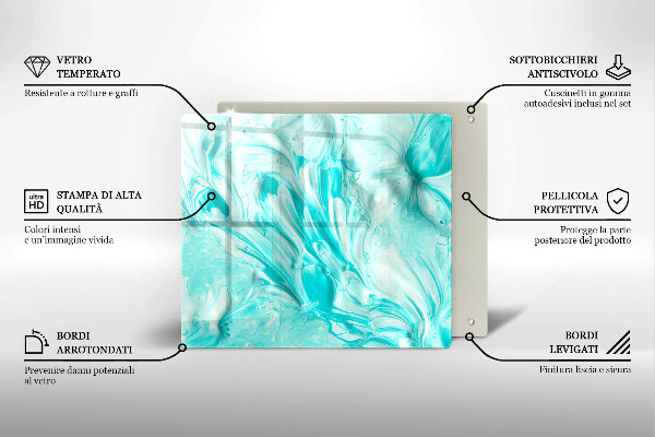 Steklena podloga za rezanje Abstraktne barve