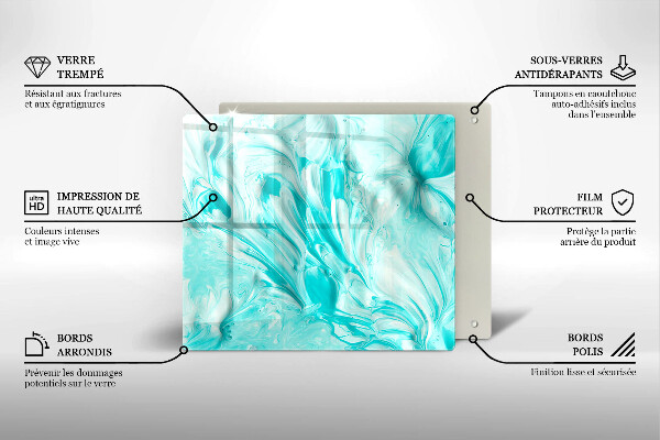 Steklena podloga za rezanje Abstraktne barve