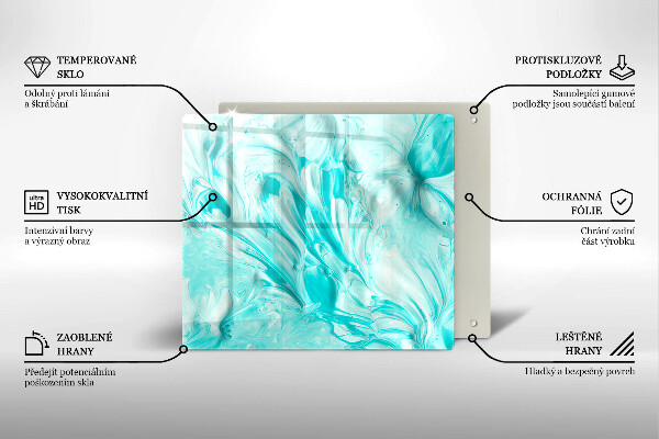 Steklena podloga za rezanje Abstraktne barve