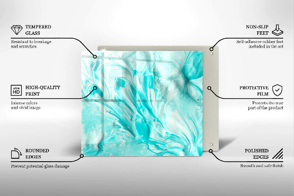 Steklena podloga za rezanje Abstraktne barve
