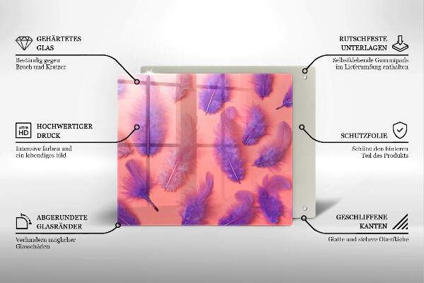Steklena podloga za rezanje Puhasto perje