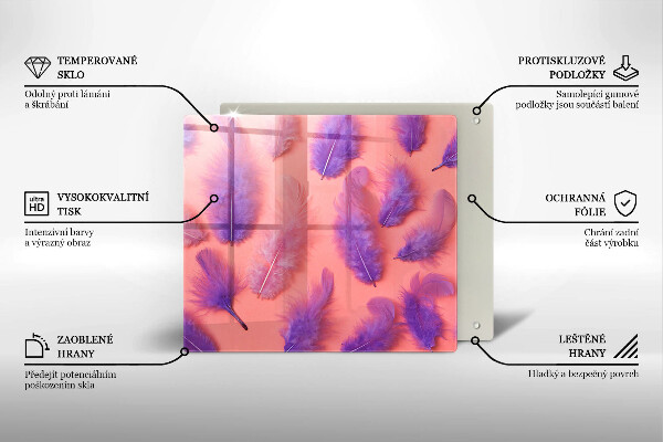 Steklena podloga za rezanje Puhasto perje