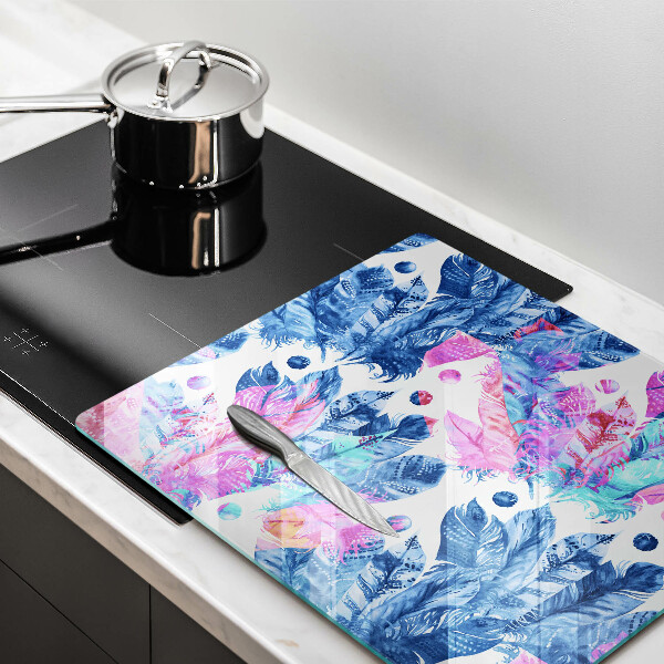 Steklena podloga za rezanje Boho ilustracija perja