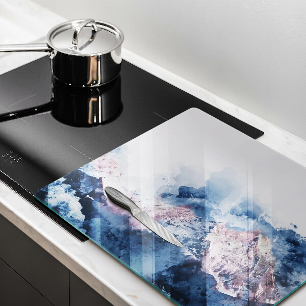 Steklena podloga za rezanje Abstraktno poslikane gore