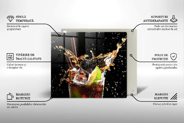 Steklena podloga za rezanje Pijte z ledom