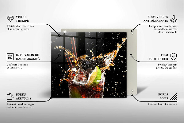 Steklena podloga za rezanje Pijte z ledom