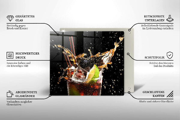 Steklena podloga za rezanje Pijte z ledom