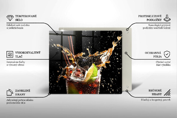 Steklena podloga za rezanje Pijte z ledom