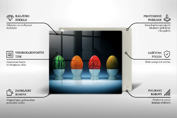 Steklena podloga za rezanje Abstraktna sadna jajca