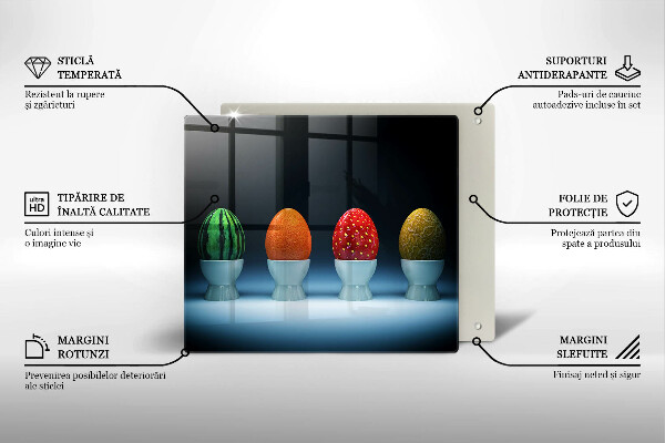 Steklena podloga za rezanje Abstraktna sadna jajca