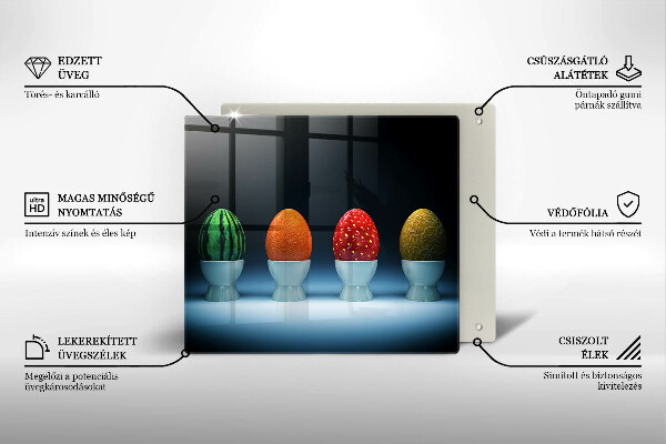Steklena podloga za rezanje Abstraktna sadna jajca
