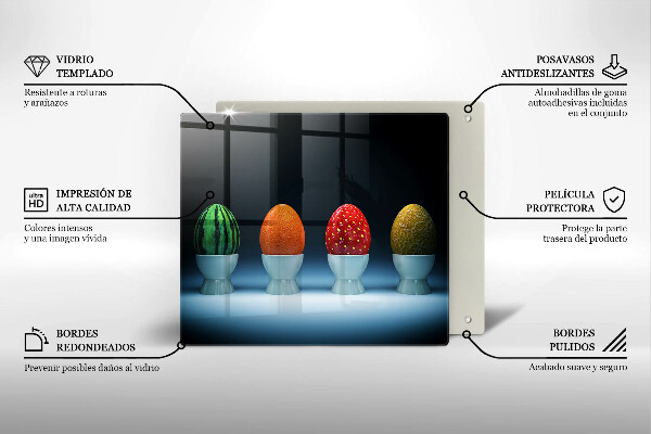 Steklena podloga za rezanje Abstraktna sadna jajca