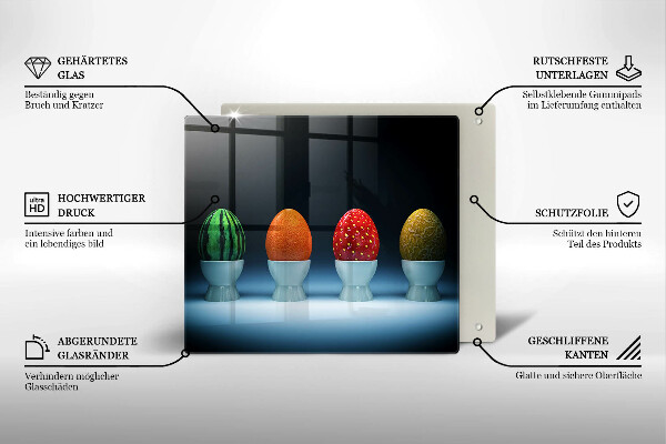 Steklena podloga za rezanje Abstraktna sadna jajca