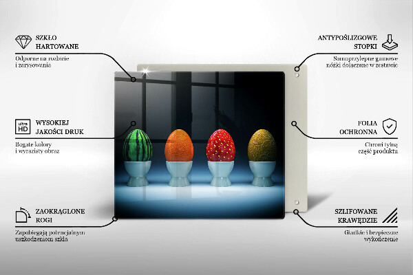 Steklena podloga za rezanje Abstraktna sadna jajca