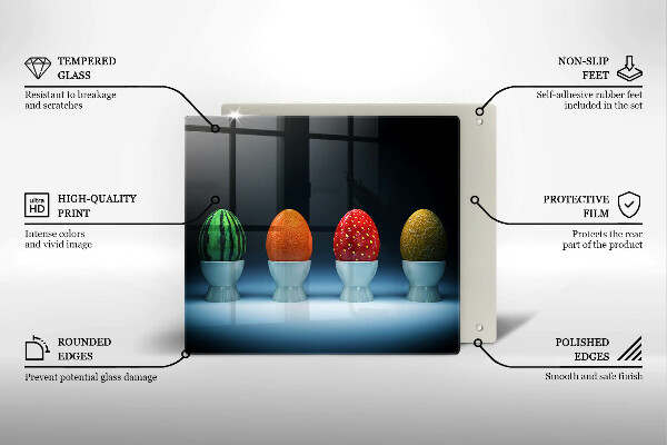 Steklena podloga za rezanje Abstraktna sadna jajca