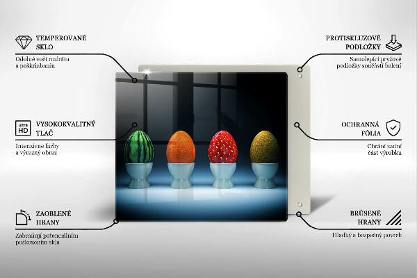 Steklena podloga za rezanje Abstraktna sadna jajca
