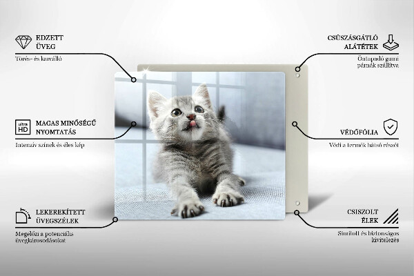 Steklena podloga za rezanje Majhna ljubka mucka