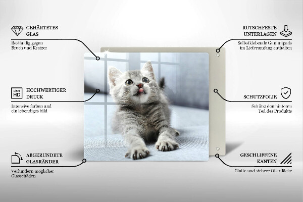 Steklena podloga za rezanje Majhna ljubka mucka