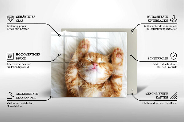 Steklena podloga za rezanje Majhna ljubka mucka