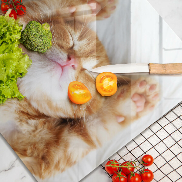 Steklena podloga za rezanje Majhna ljubka mucka