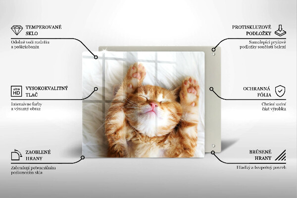 Steklena podloga za rezanje Majhna ljubka mucka