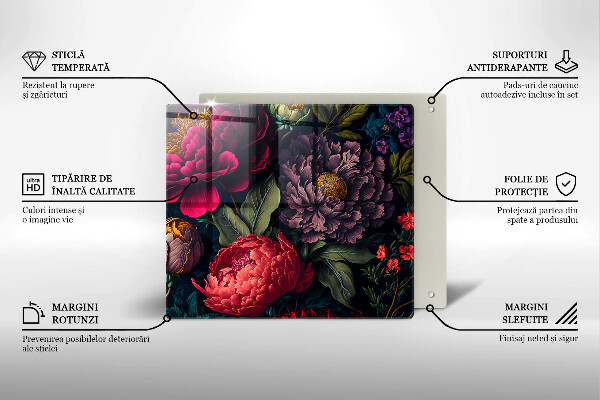 Steklena podloga za rezanje Lepe rože